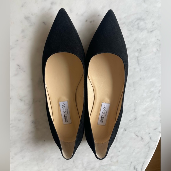 Jimmy Choo Romy Flat in Black Suede